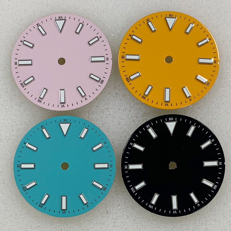 28.5 毫米手錶錶盤琺瑯手錶錶盤無徽標手錶配件適用於 NH35/ETA2836 珍珠 2813 機芯