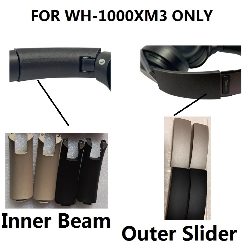 更換維修套件側滑塊和內梁兼容索尼 WH-1000XM3 WH1000 XM3 無線耳機 WH1000XM3 耳墊耳墊耳罩