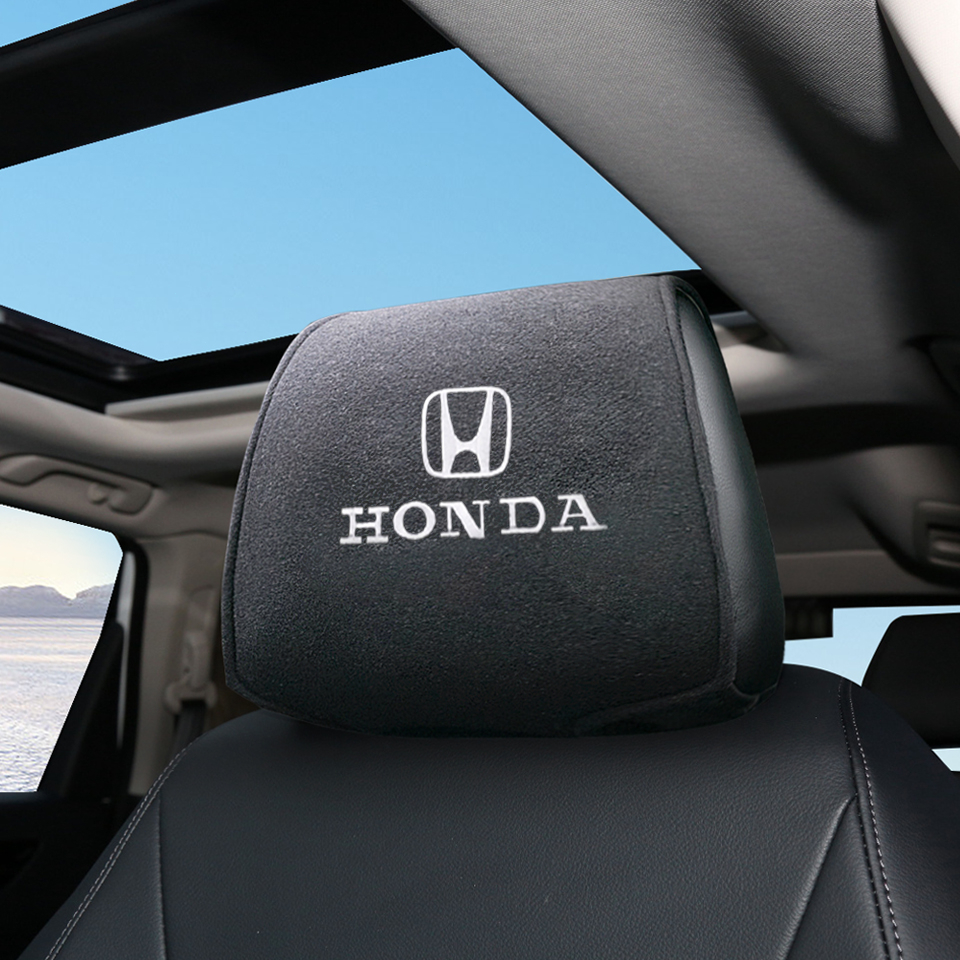 HONDA 1 件裝汽車頭枕防塵罩汽車標誌枕套汽車內飾用品適用於本田 Dio Fit3 Rd1 思域賓至 XRV CRV