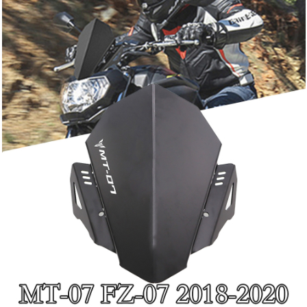 適用雅馬哈MT07 FZ07改裝配件前擋風新款風鏡頭罩鋁合金風擋板CNC