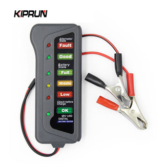 Kiprun 迷你 12V 汽車電池測試儀數字交流發電機測試儀 6 LED 燈顯示汽車診斷工具汽車電池測試儀