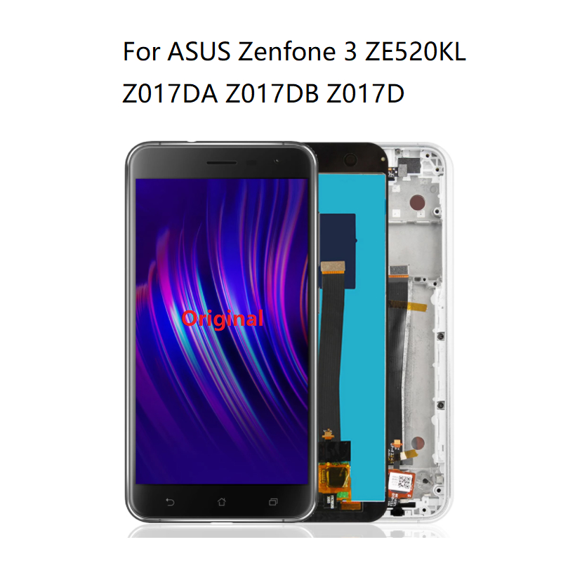 原裝 LCD 帶框架適用於華碩 Zenfone 3 ZE520KL Z017D Z017DA Z017DB LCD 顯示