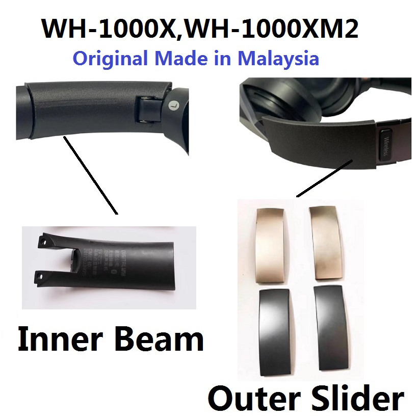 適用於索尼 WH-1000X WH1000xm2 無線的原裝替換耳機部件側蓋滑塊部件和內梁維修套件