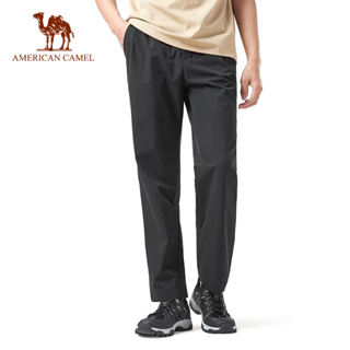 American CAMEL速乾褲夏季薄款冰絲透氣寬鬆運動褲男士戶外登山褲