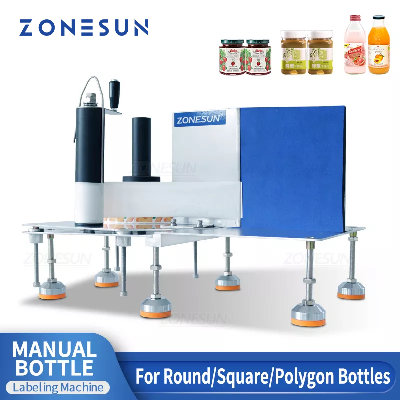 Zonesun ZS-TB3 手動瓶標籤貼紙剝皮塗抹器扁圓形方形多邊形表面無需電供應貼標機
