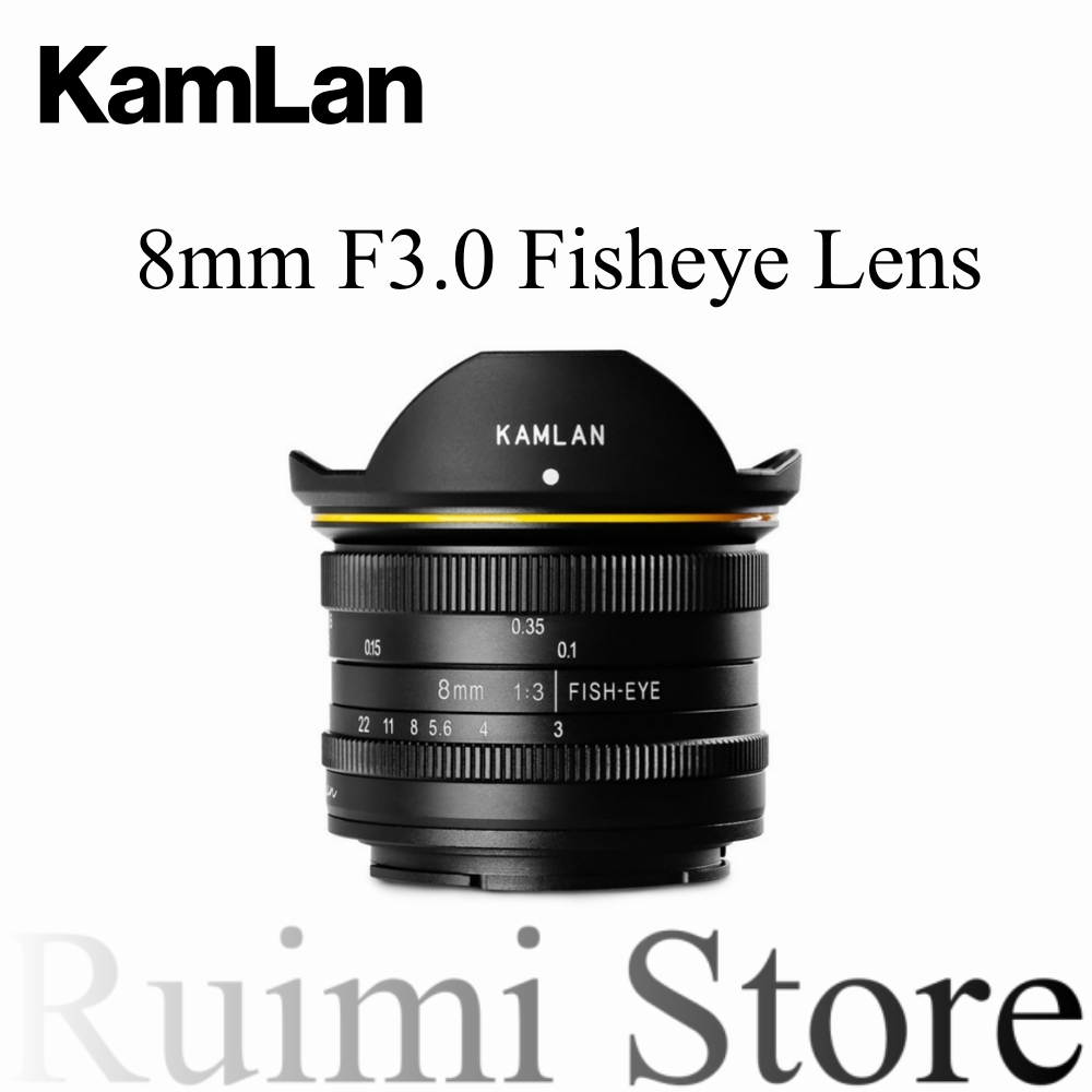 Kamlan 8mm F3.0 APS-C 廣角手動對焦鏡頭適用於 E / FX /EOS-M 卡口微單相機