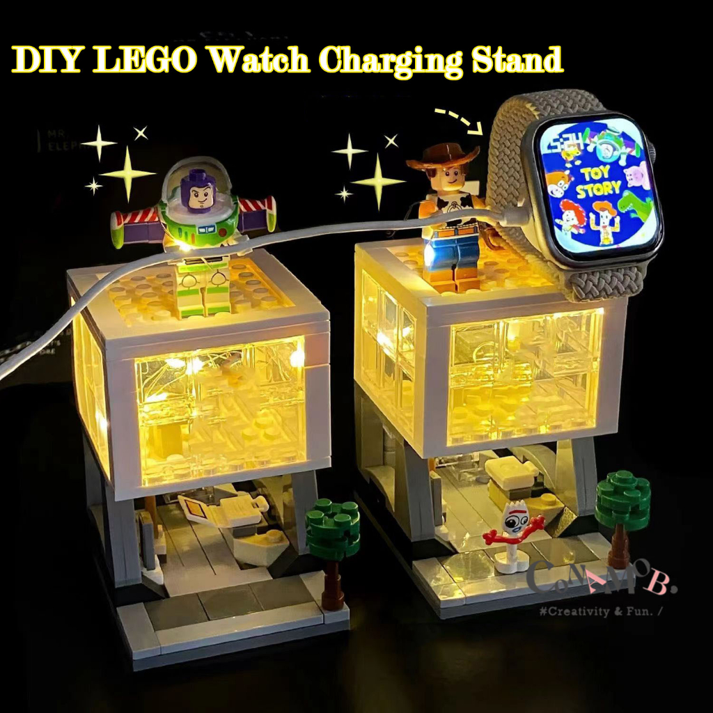 樂高 Diy LEGO Store 手錶充電支架適用於 Apple iwatch 8 Ultra 7 6 5 SE 4