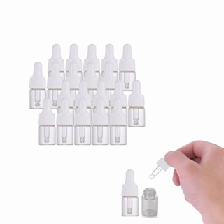 20 件 1ml 2ml 3ml 5ml 空玻璃滴管瓶精油樣品瓶帶橡膠滴管迷你玻璃滴管瓶