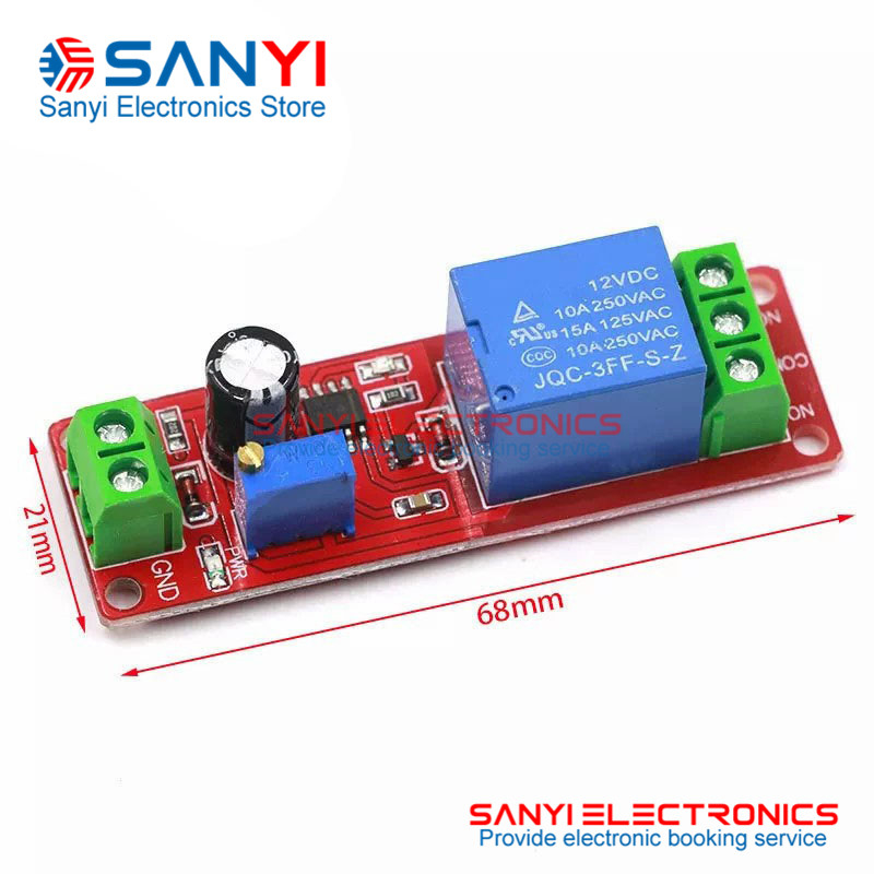 NE555延時繼電器模塊 單穩態開關 延時通電開關 (12V)汽車電器