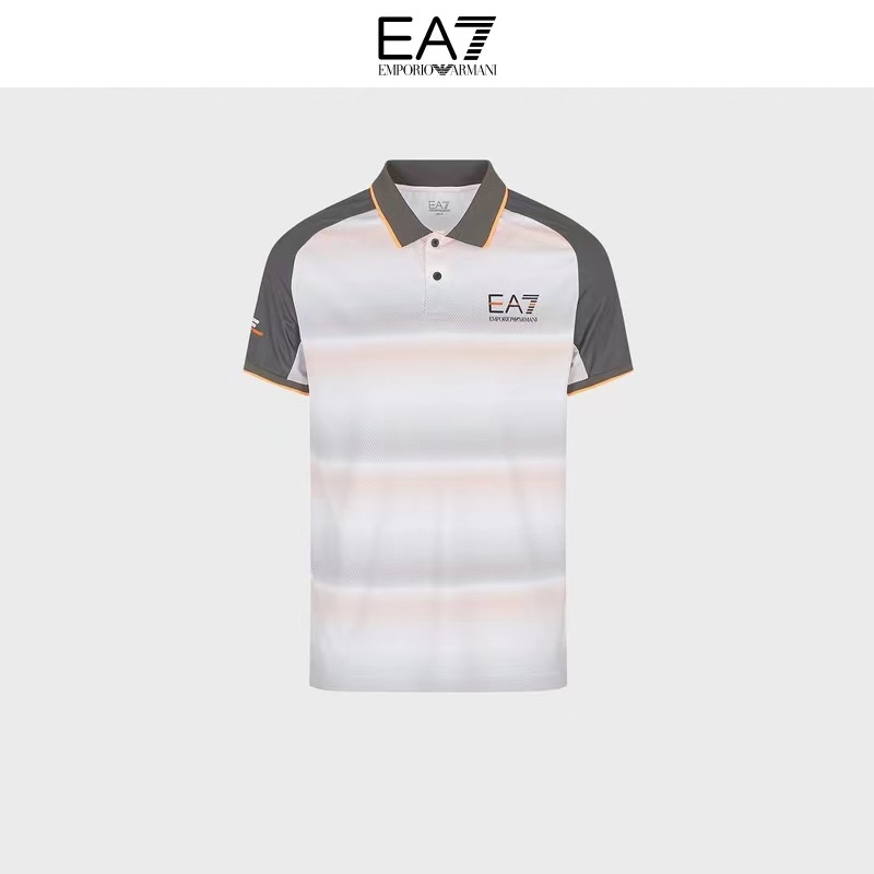 EMPORIO ARMANI阿瑪尼EA7網球系列2023夏男標識拼色短袖Polo衫