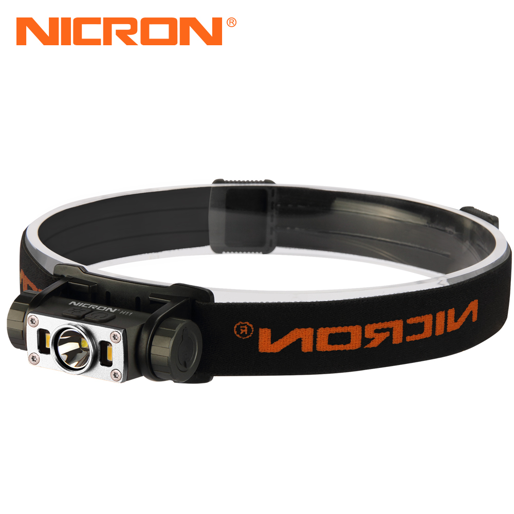 Nicron 頭燈 H11 USB 可充電頭燈帶 500 流明亮度 LED 手電筒雙 LED 泛光燈和聚光燈I P65