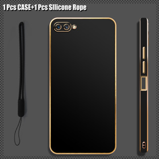 適用於 OPPO A12E OPPO A3s/A5 Realme C1 手機殼豪華電鍍軟手機殼帶矽膠掛繩
