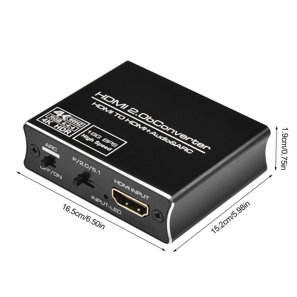 4k HDMI 兼容音頻提取器立體聲提取器轉換器光纖 ARC TOSLINK SPDIF + 3.5mm 音頻分配器適配