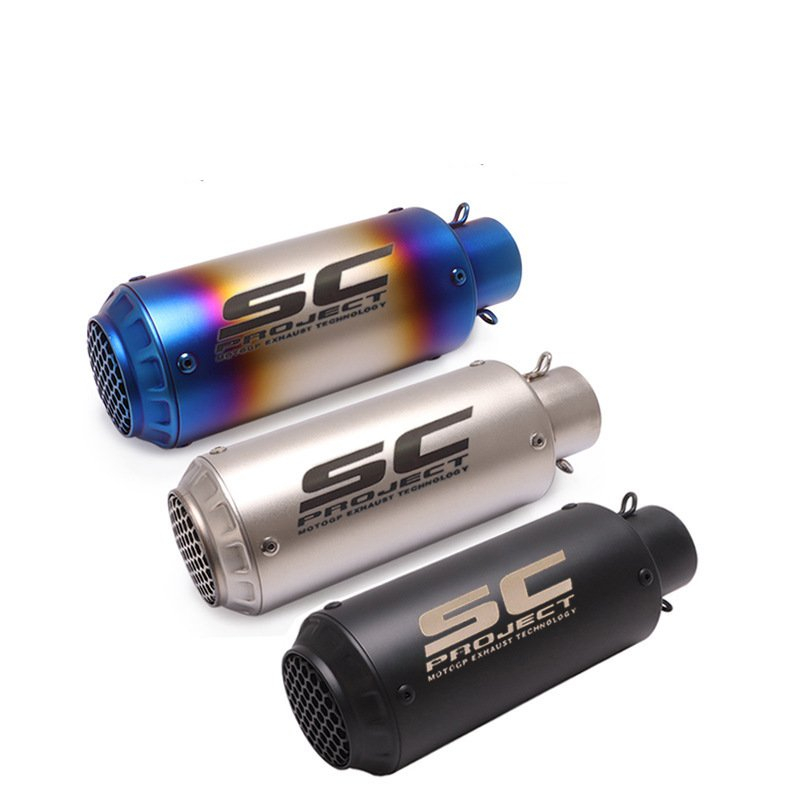 進氣口 51mm 摩托車 GP 賽車排氣管改裝不銹鋼消音器適用於 Ninja 650 MT-03 GSX250R KTM