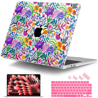 新款MacBook花朵保護殼 適用於蘋果筆電 Air Pro 13 14 15 16英寸 M1 M2晶片UV彩繪外殼
