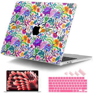 新款MacBook花朵保護殼 蘋果筆電 Air Pro 13 14 15 16英寸 M4 M3 M1 M2晶片UV彩繪外