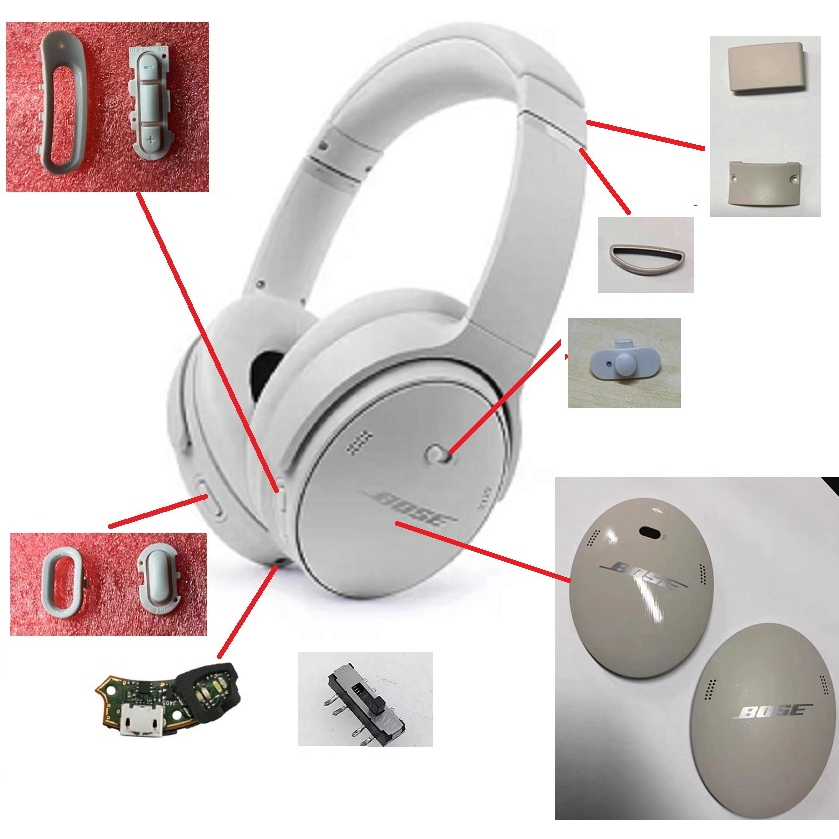 Bose QuietComfort 45 QC45 耳機維修零件、電源開關、usbc 充電器端口、耳機更換零件