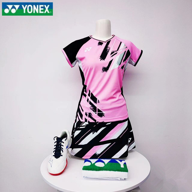 Yonex羽毛球男女比賽吸汗速乾短袖兒童訓練球衣