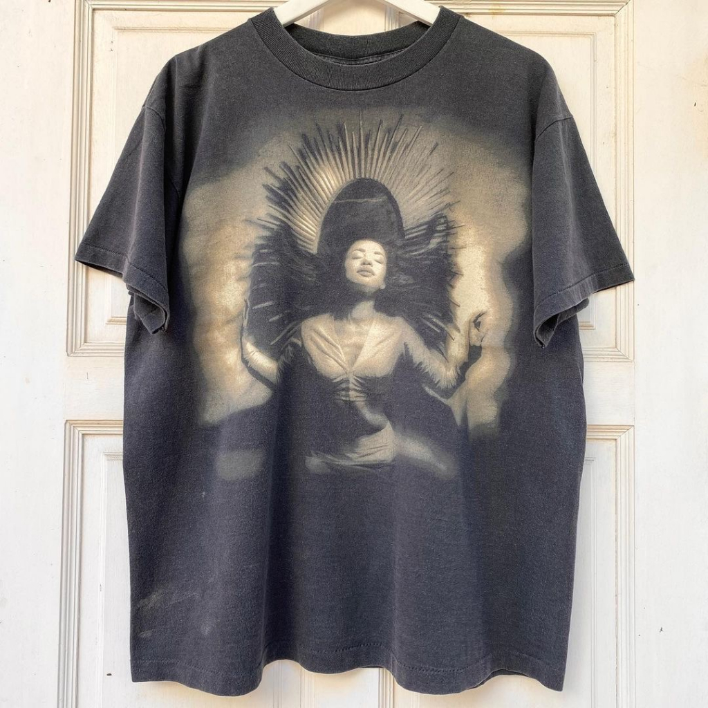 Sade莎黛1992專輯Love Deluxe愛情豪華重磅水洗做舊短袖T恤
