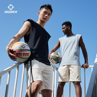 Rigorer 男式籃球球衣籃球背心夏季吸濕排汗速乾透氣健身無袖帆布 T 恤訓練運動連帽衫