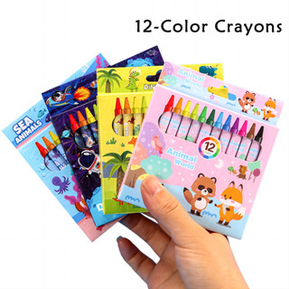 卡通12色迷你小蠟筆 塗鴉繪畫筆 幼稚園繪畫用品 文具 禮品 WJ019