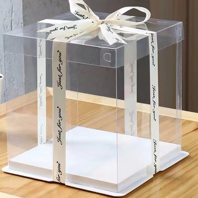 【現貨】蛋糕透明盒 公仔保護盒 蛋糕透明盒子 pvc透明盒 烘焙包裝  透明生日蛋糕盒4寸6寸八寸8寸10寸雙層加高花店