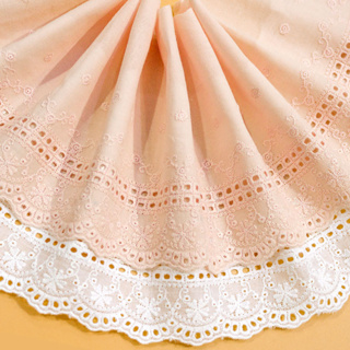1米彩色純棉刺繡蕾絲緞帶,100%純棉,13.5厘米寬,服裝裝飾配飾,迷你洋裝連衣裙diy 刺繡 織帶 緞帶 花邊