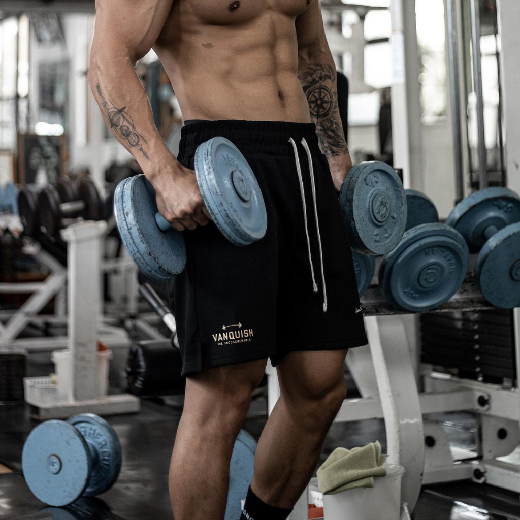 Vq Muscle Fitness Brothers 夏季時尚運動休閒純棉五分褲跑步男士寬鬆短褲