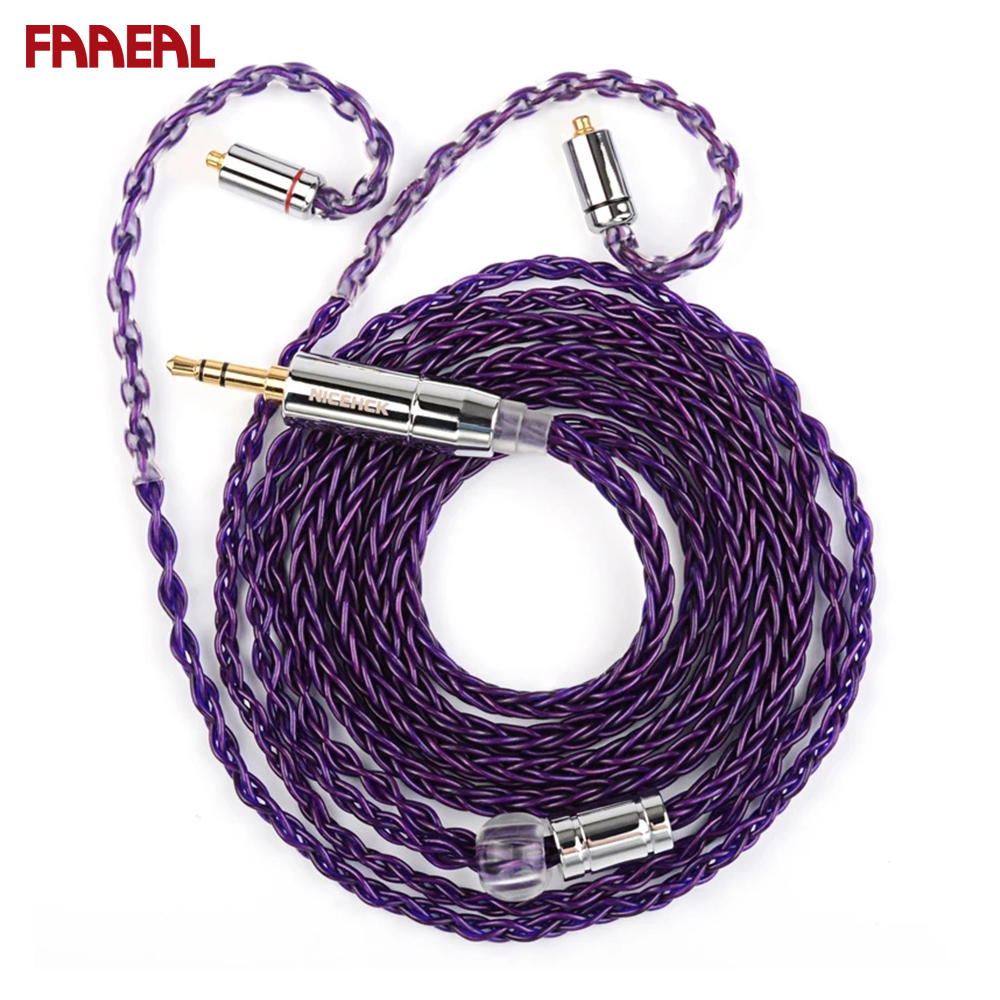 Faaeal NiceHCK PurpleSE 耳塞式升級線進口 8 股 FURUKAWA 銅耳機替換線 MMCX/0.