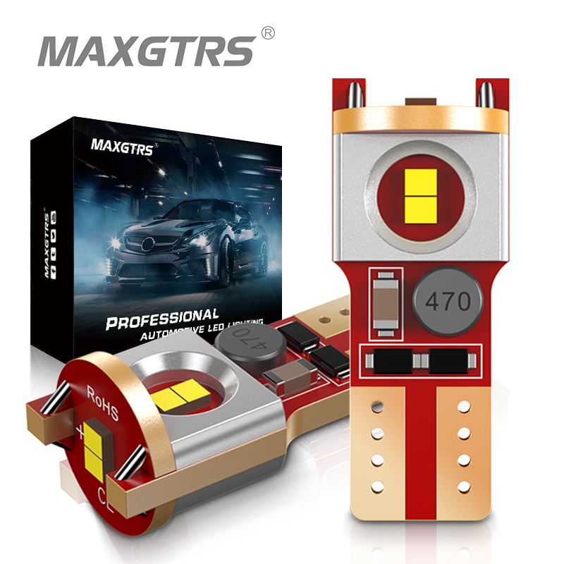 Maxgtrs T10 W5W LED 燈泡紅色 Canbus 194 168 LED 間隙停車位燈汽車內飾閱讀門後備箱