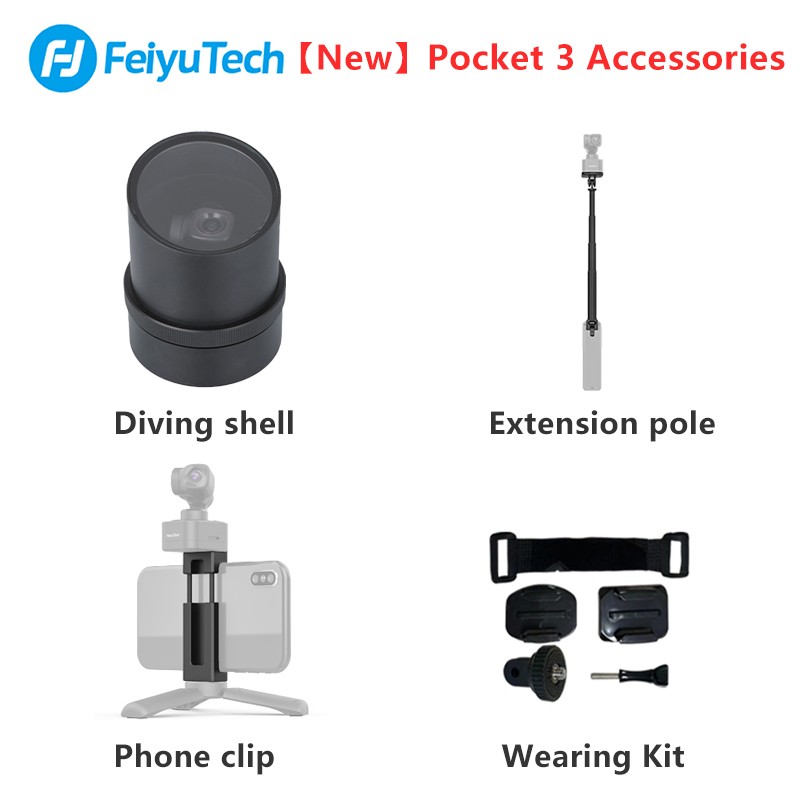 飛宇 Feiyutech Pocket 3 潛水殼延長桿手機夾佩戴套件配件