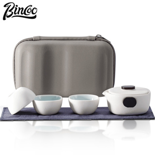 BINCOO 快客杯 便攜式壹壺三杯 旅行茶具小套裝 戶外喝茶露營功夫茶具