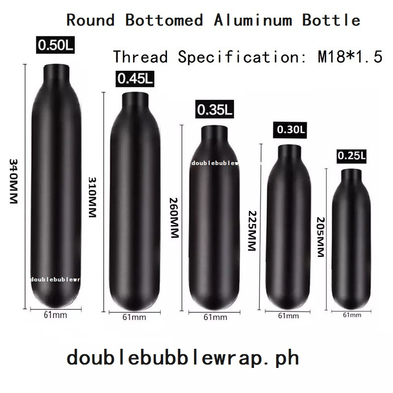 圓底鋁瓶 M18*1.5 罐瓶 4500 PSI 罐用於氣缸潛水