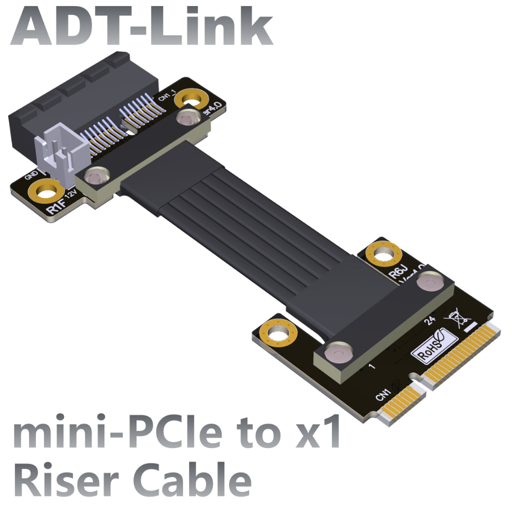 [訂製]ADT-Link PCIe 4.0 x1 to mini-PCIe 無線網卡轉接延長線 支持 PCIe 4.0