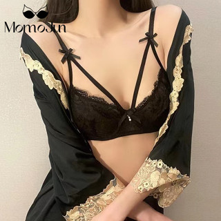 Momo 性感蕾絲超薄杯法式內衣女有鋼圈舒適透氣集中爆乳內衣