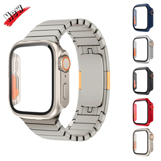 不锈钢金属表带 表壳套件 适用苹果手表 Apple Watch Ultra 8代 7 6 5 4 se蝴蝶扣表带
