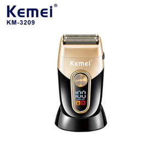 Kemei KM-3209 IPX4防水電動剃須刀三刀片頭剃須機貼膜修剪器剃須刀USB充電鬍鬚修剪器