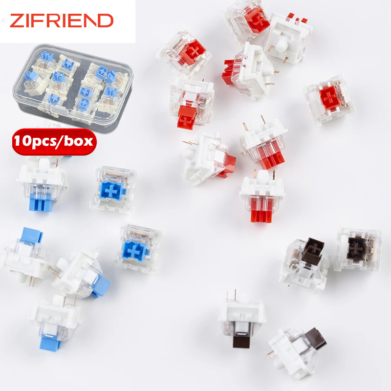 ZIFRIEND 10个機械鍵盤軸體紅軸青軸茶軸線性開關靜音開關3pin