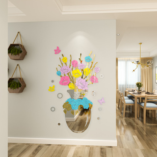【DAORUI】花卉3D立體牆貼中式玄關客廳餐廳中國風電視背景牆面創意裝飾亞克力壁貼