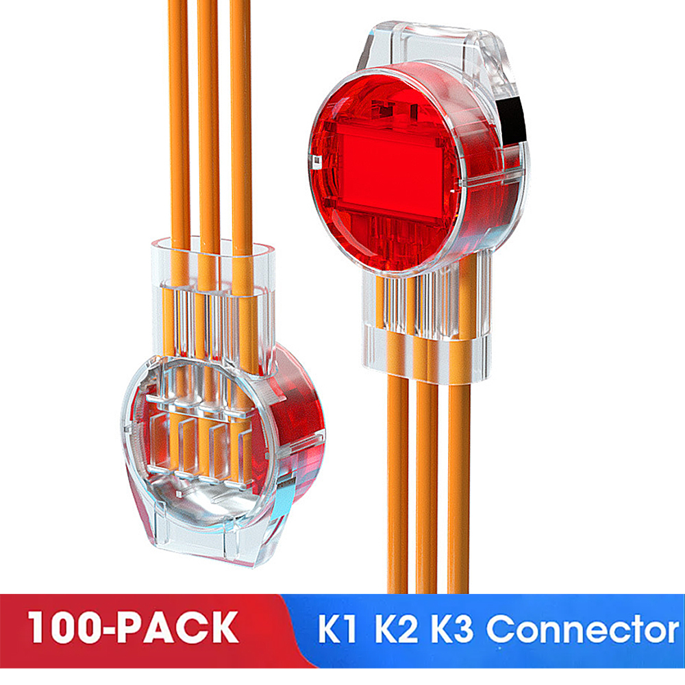 100pcs K1 K2 K3 連接器電線接頭連接器 RJ45 RJ11 接線以太網電話電纜線 UY2 網絡電纜端子