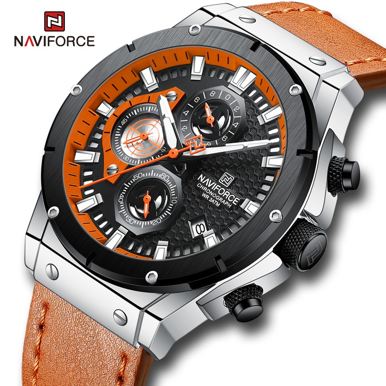 Naviforce 全新 Relogio Luminous Sport Quartz 防水不銹鋼陀飛輪豪華 Montre