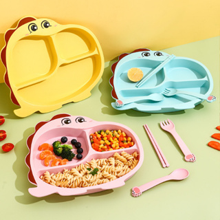 卡通兒童餐盤分格水果盤寶寶可愛幼兒園米飯餐具輔食碗