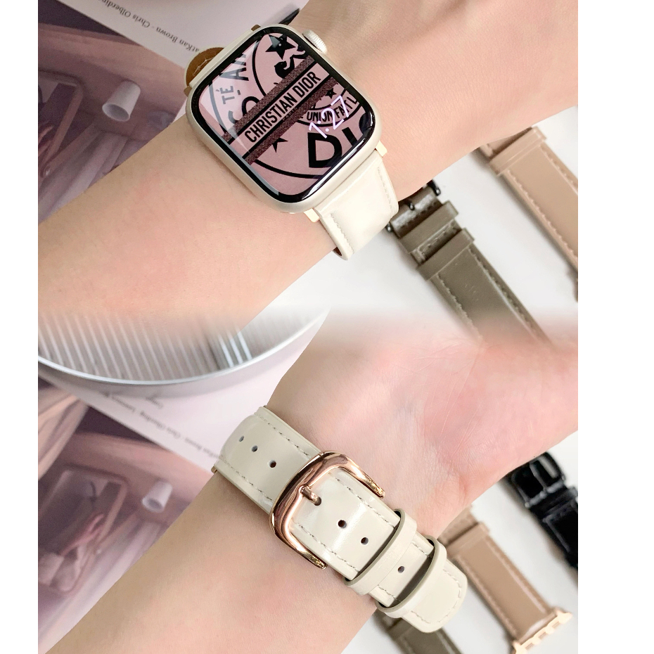 新式油性皮革錶帶 適用Apple Watch 蘋果手錶錶帶 iwatch s9/s8/ultra/S7/SE/6/5