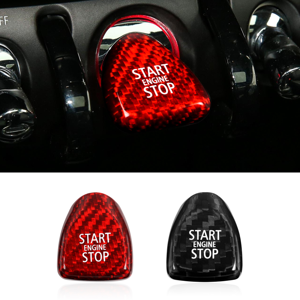 BMW 寶馬mini COOPER F54 F55 F56 F60內飾配件黑色/紅色汽車造型一鍵式汽車啟動按鈕貼紙