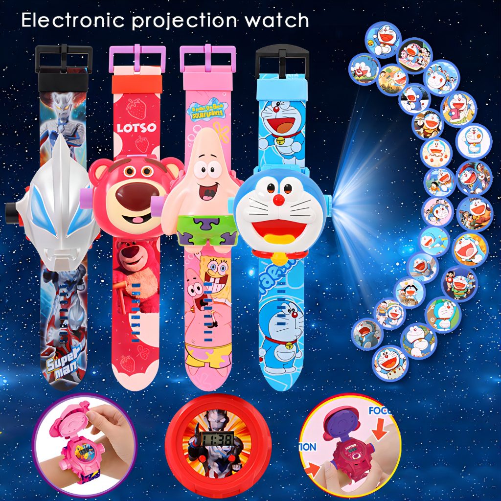 卡通兒童電子手錶 翻蓋手錶 電子投影手錶 學生手錶禮物獎品 24款圖案  YL025
