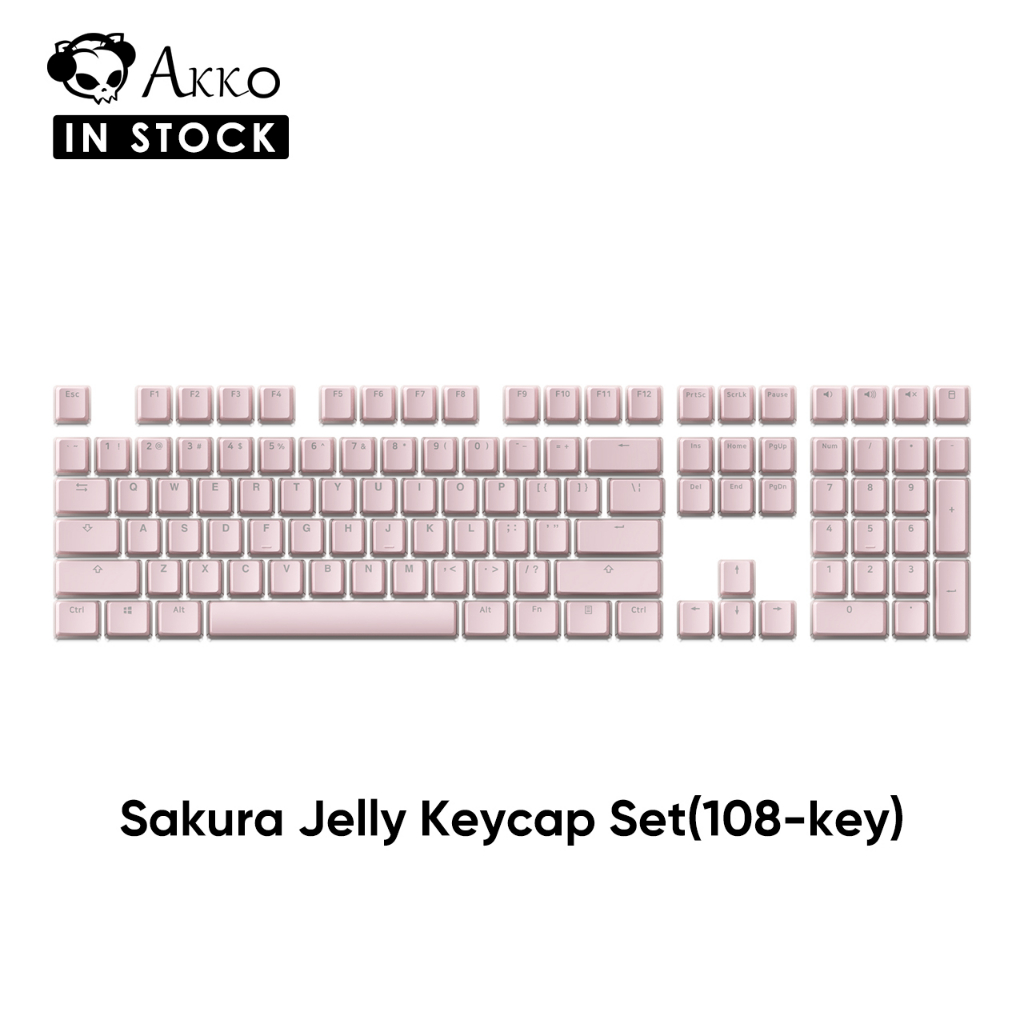 Akko OEM 櫻花果凍鍵帽套裝，含108個鍵，ABS+PC鍵組，用於61 68 84 96 108 MX軸機械鍵盤