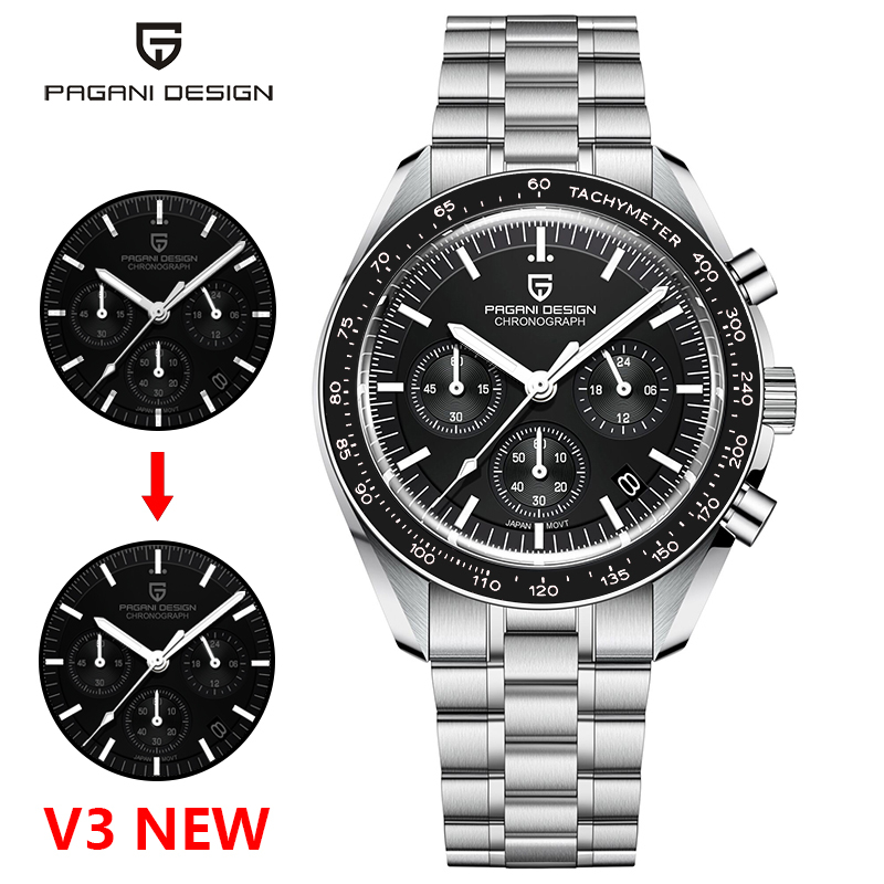 Pagani DESIGN 手錶男士原創 2024 新款頂級豪華石英手錶男士自動日期計時藍寶石不銹鋼防水男士手錶 PD-
