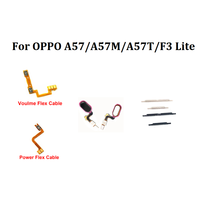 適用於 OPPO A57 2016 F3 Lite 側面電源音量按鈕 Flex Up Down 靜音的 Home 按鈕