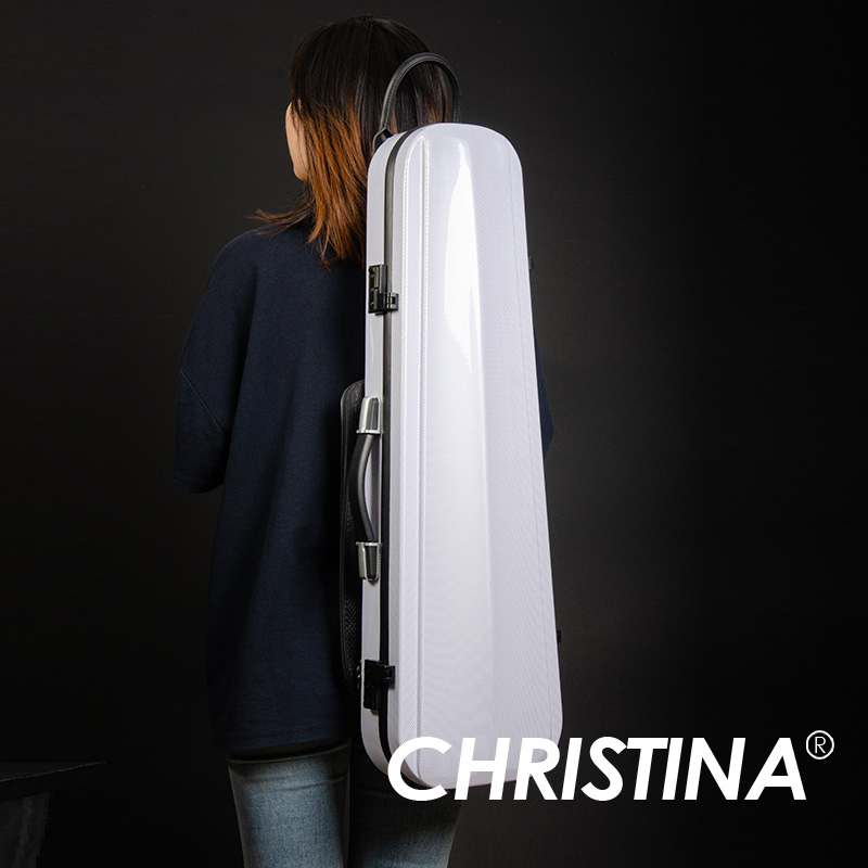 [CHRISTINA]小提琴盒  帶譜包 防水防震 黑白兩色 碳纖維小提琴盒 輕量硬盒