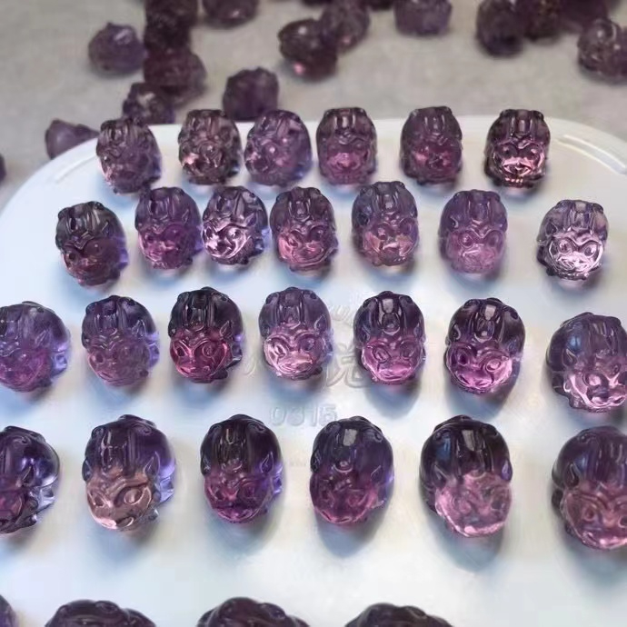 天然 紫水晶 龍龜 可愛飾品diy招財配飾簡約百搭禮物
